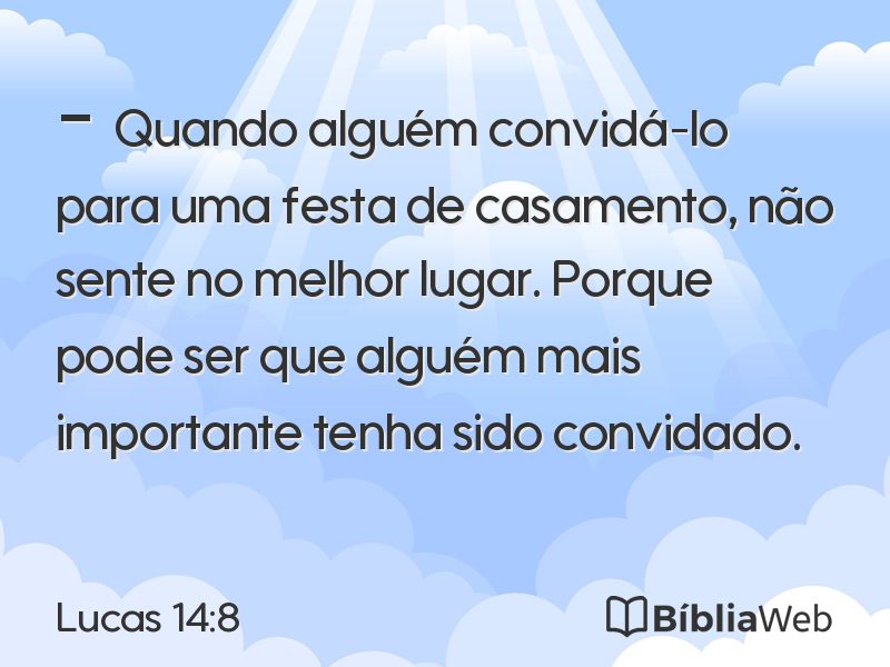 Lucas 14:8 em imagem para compartilhar