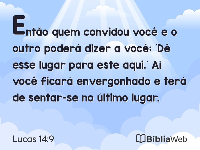 Lucas 14:9 em imagem para compartilhar