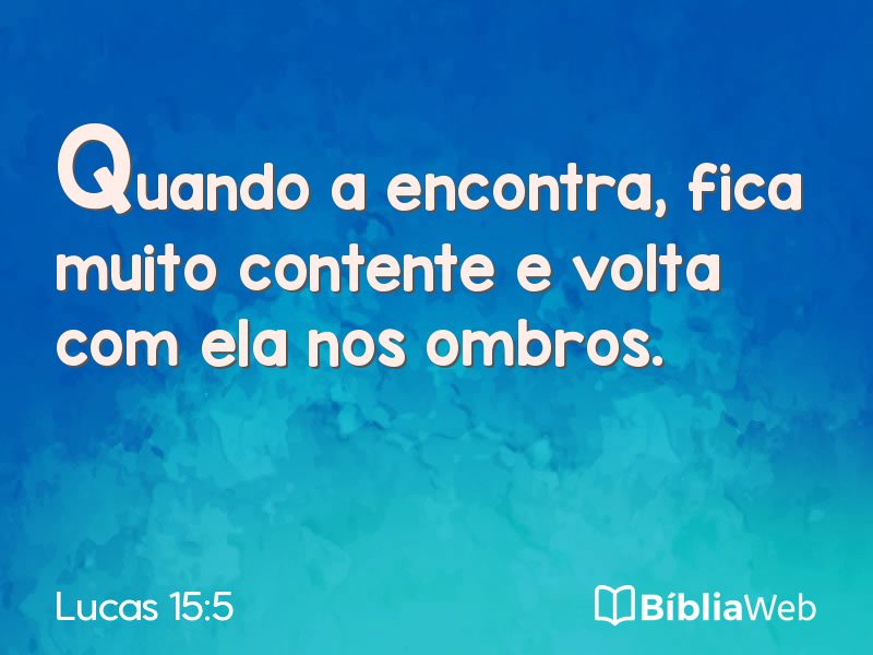 Lucas 15:5 em imagem para compartilhar