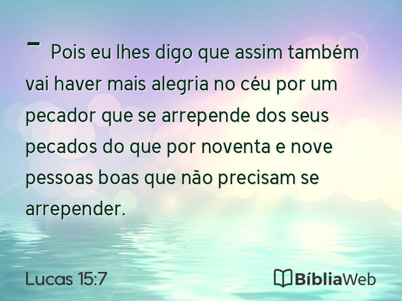 Lucas 15:7 em imagem para compartilhar
