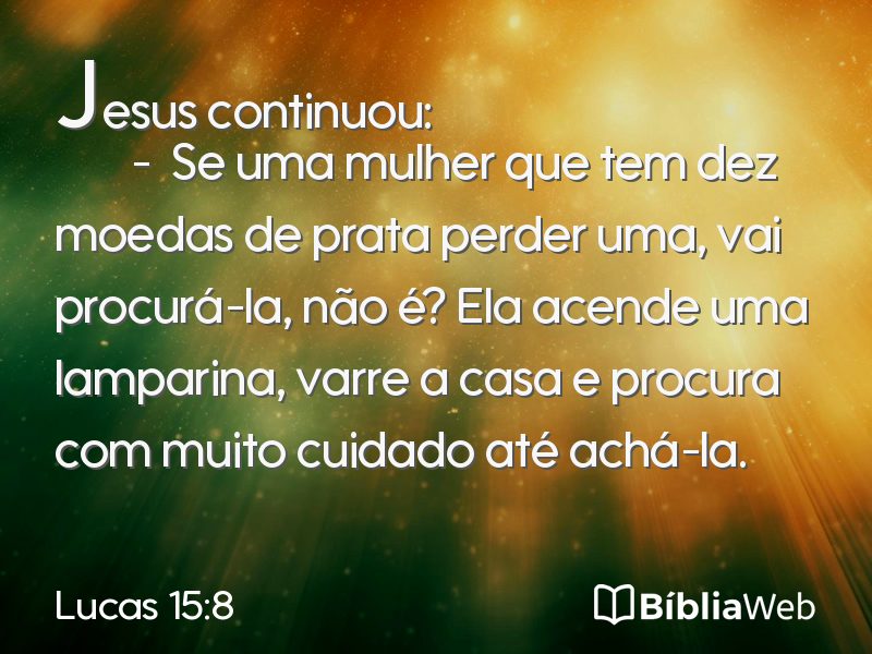 Lucas 15:8 em imagem para compartilhar