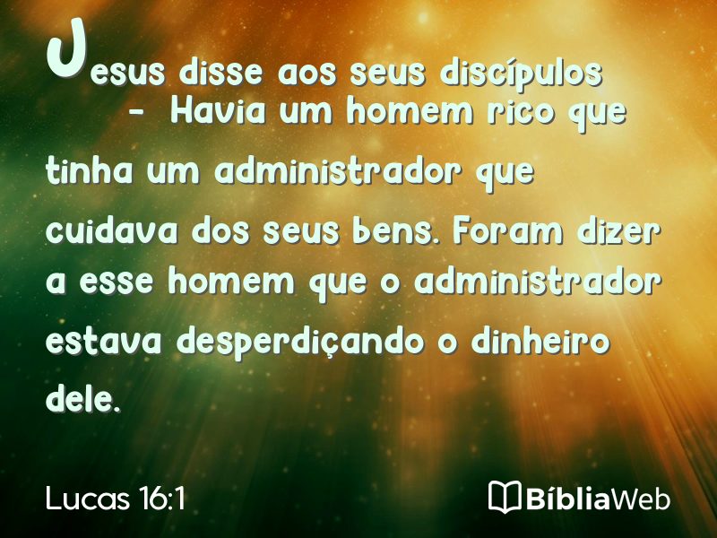 Lucas 16:1 em imagem para compartilhar