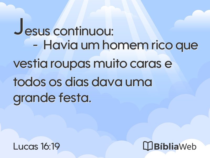 Lucas 16:19 em imagem para compartilhar