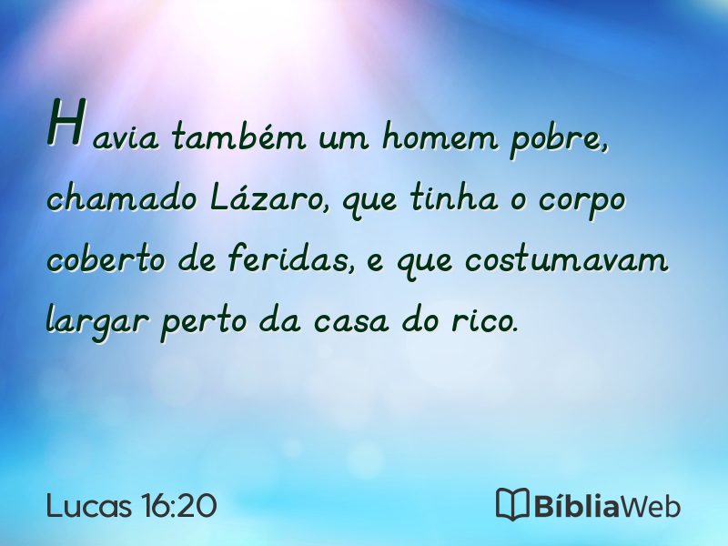 Lucas 16:20 em imagem para compartilhar