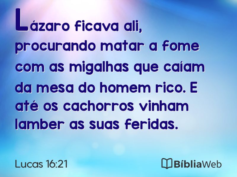 Lucas 16:21 em imagem para compartilhar