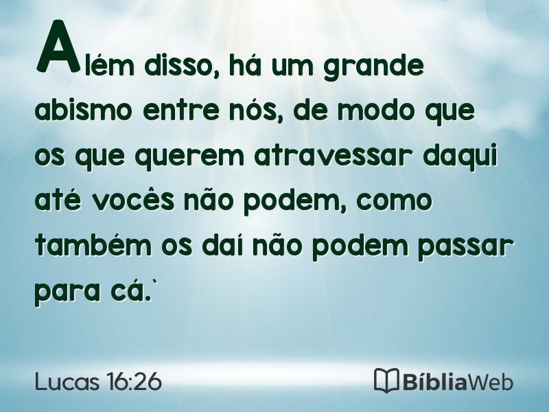 Lucas 16:26 em imagem para compartilhar
