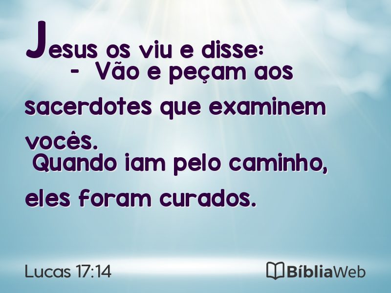 Lucas 17:14 em imagem para compartilhar