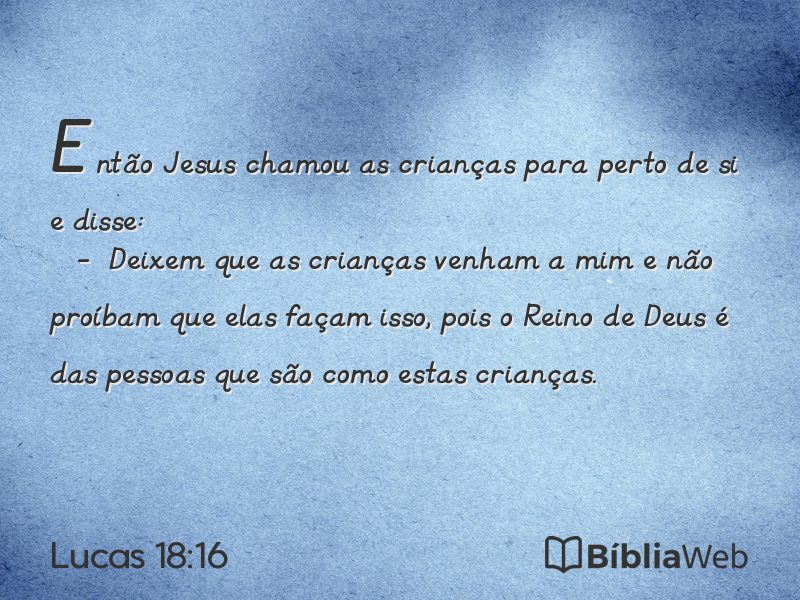 Lucas 18:16 em imagem para compartilhar