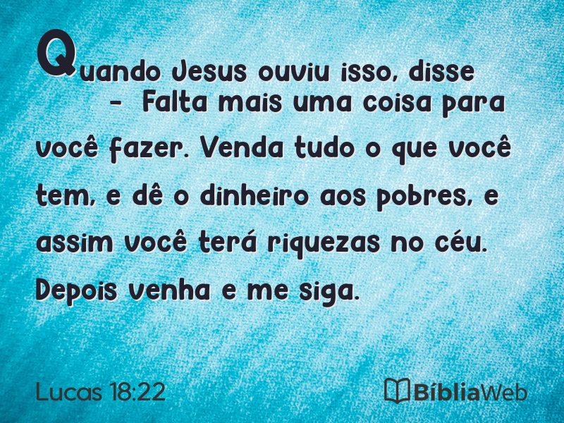 Lucas 18:22 em imagem para compartilhar