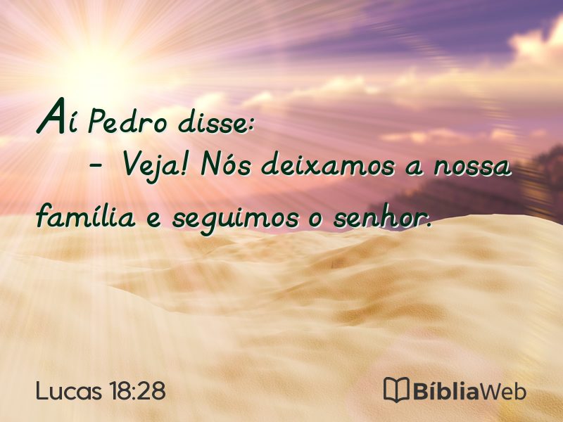 Lucas 18:28 em imagem para compartilhar