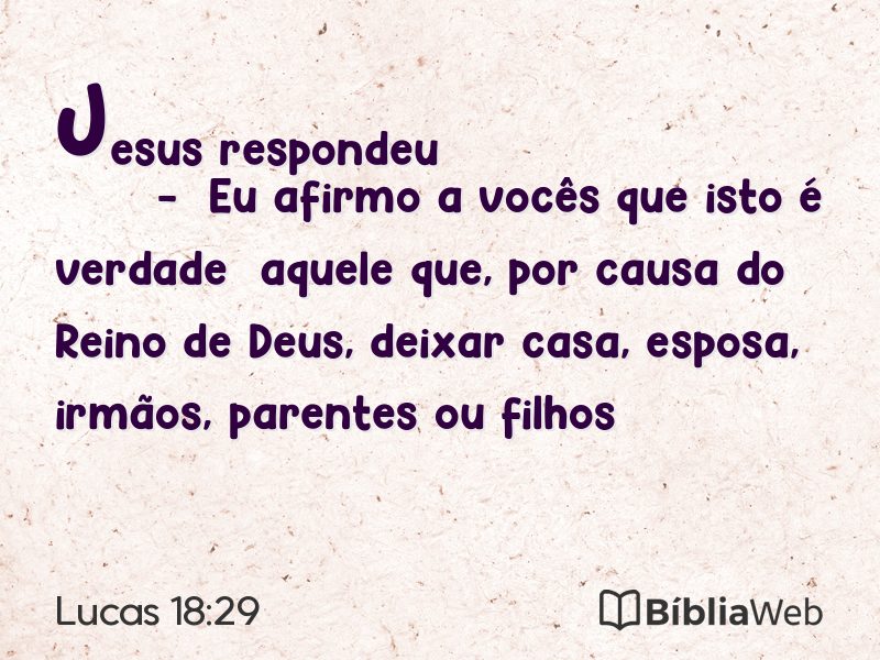 Lucas 18:29 em imagem para compartilhar