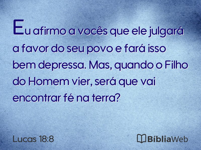 Lucas 18:8 em imagem para compartilhar