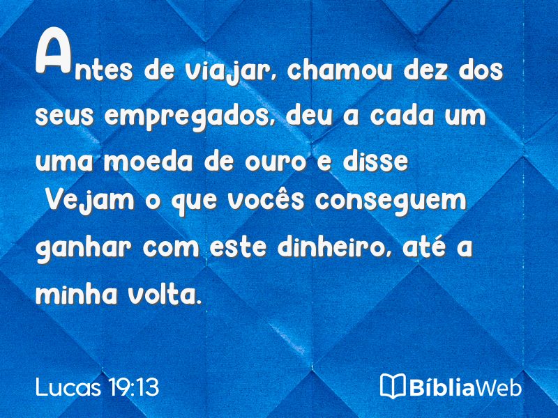 Lucas 19:13 em imagem para compartilhar