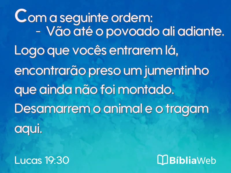 Lucas 19:30 em imagem para compartilhar