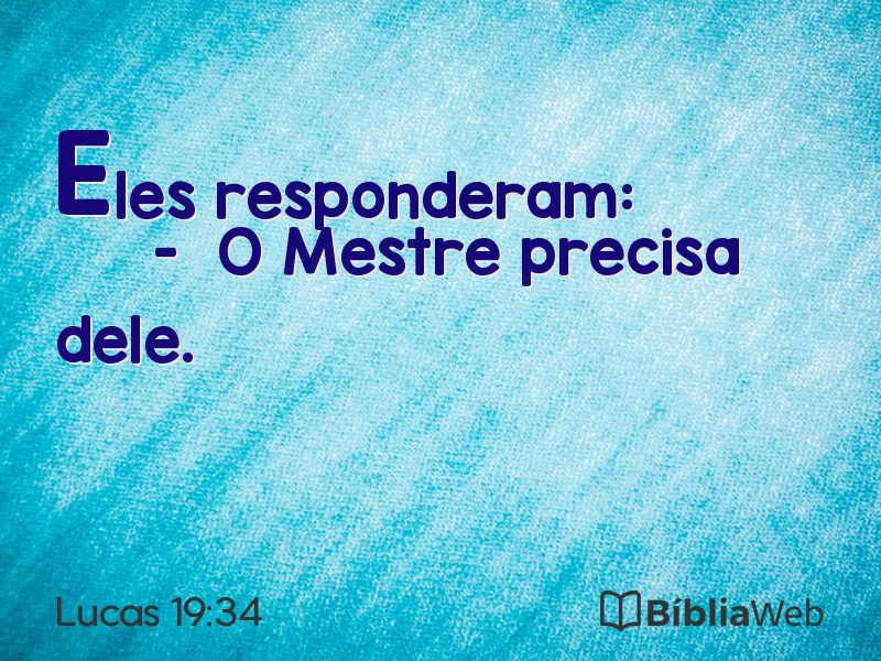 Lucas 19:34 em imagem para compartilhar