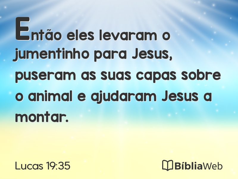 Lucas 19:35 em imagem para compartilhar