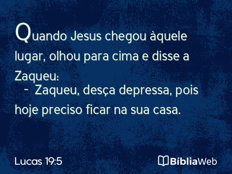 Lucas 19:5 em imagem para compartilhar