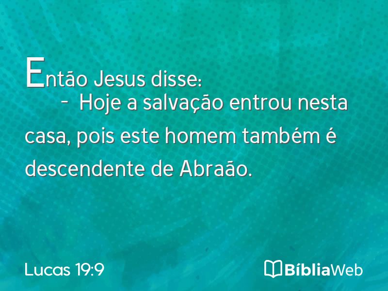 Lucas 19:9 em imagem para compartilhar