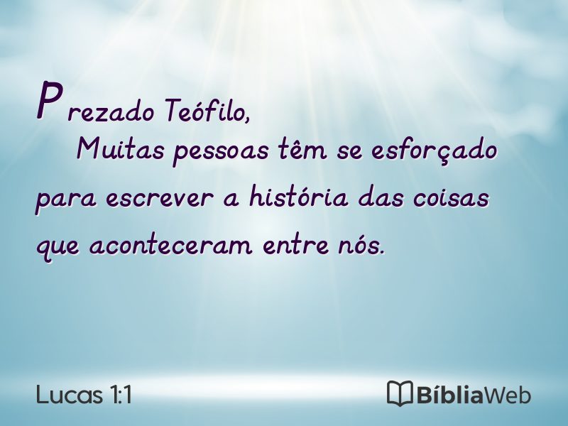 Lucas 1:1 em imagem para compartilhar