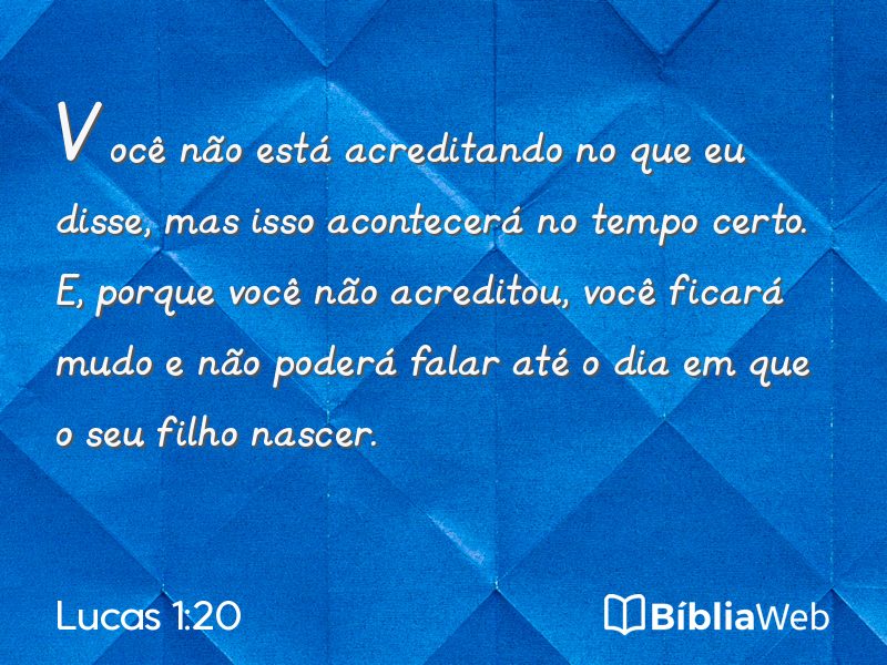 Lucas 1:20 em imagem para compartilhar