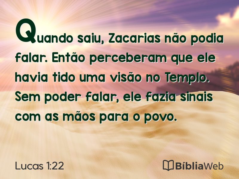 Lucas 1:22 em imagem para compartilhar