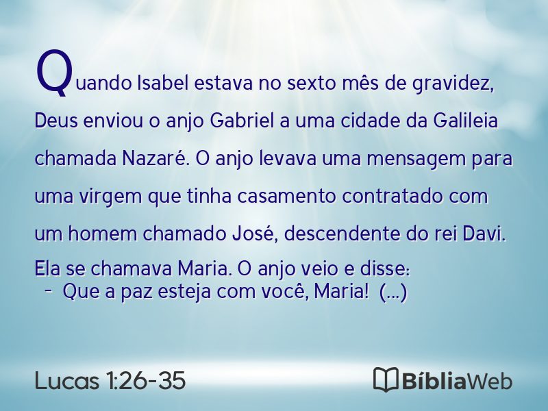 Lucas 1:26-35 em imagem para compartilhar