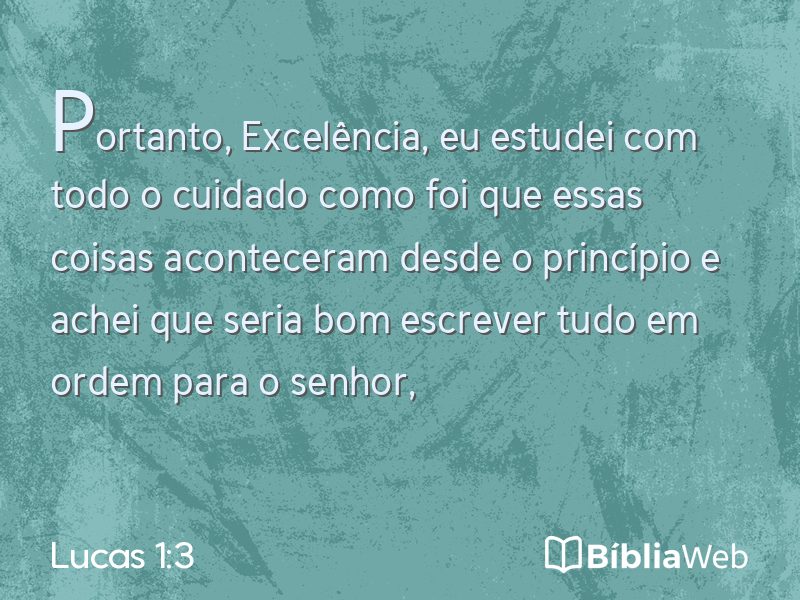 Lucas 1:3 em imagem para compartilhar