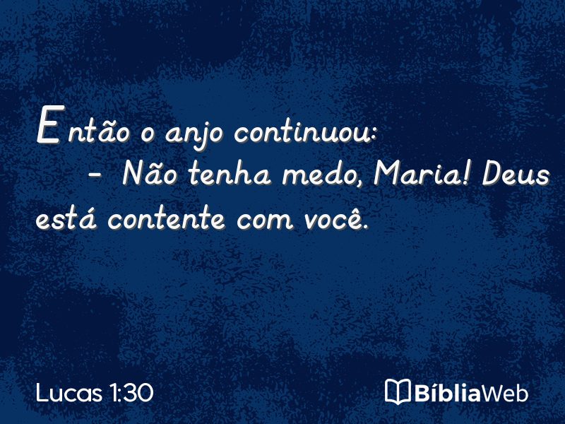 Lucas 1:30 em imagem para compartilhar