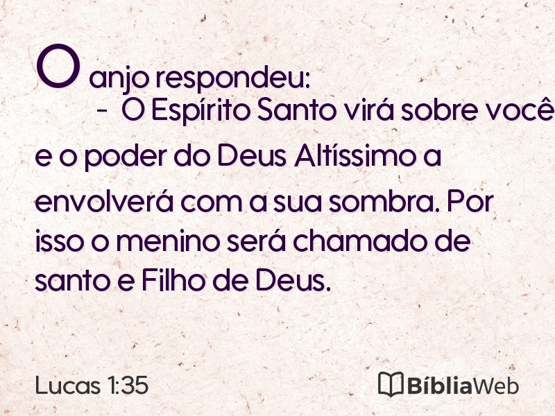 Lucas 1:35 em imagem para compartilhar