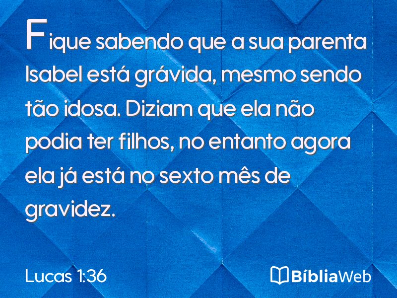 Lucas 1:36 em imagem para compartilhar