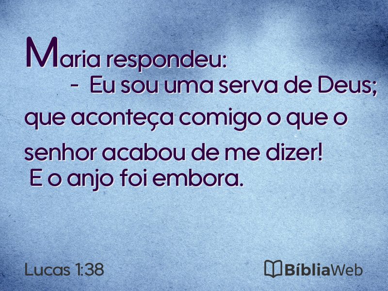 Lucas 1:38 em imagem para compartilhar