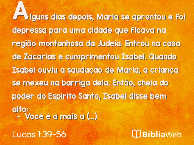 Lucas 1:39-56 em imagem para compartilhar