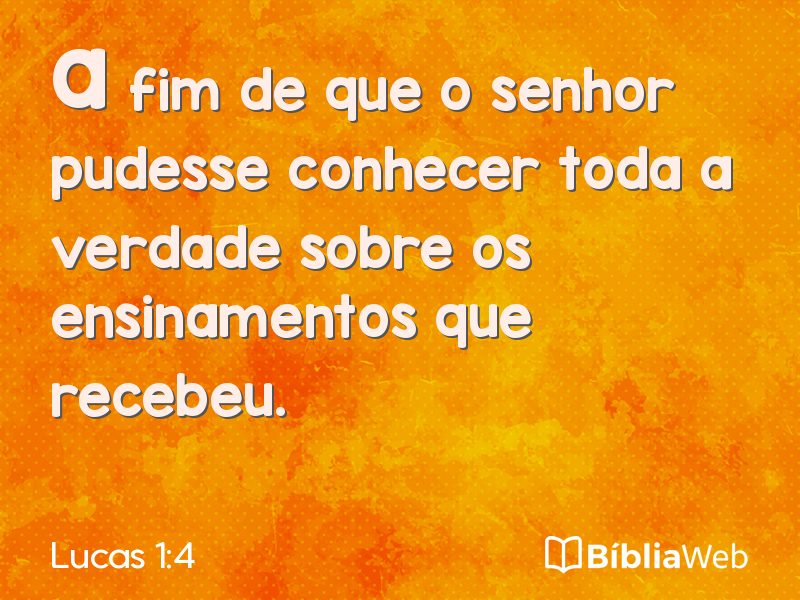 Lucas 1:4 em imagem para compartilhar