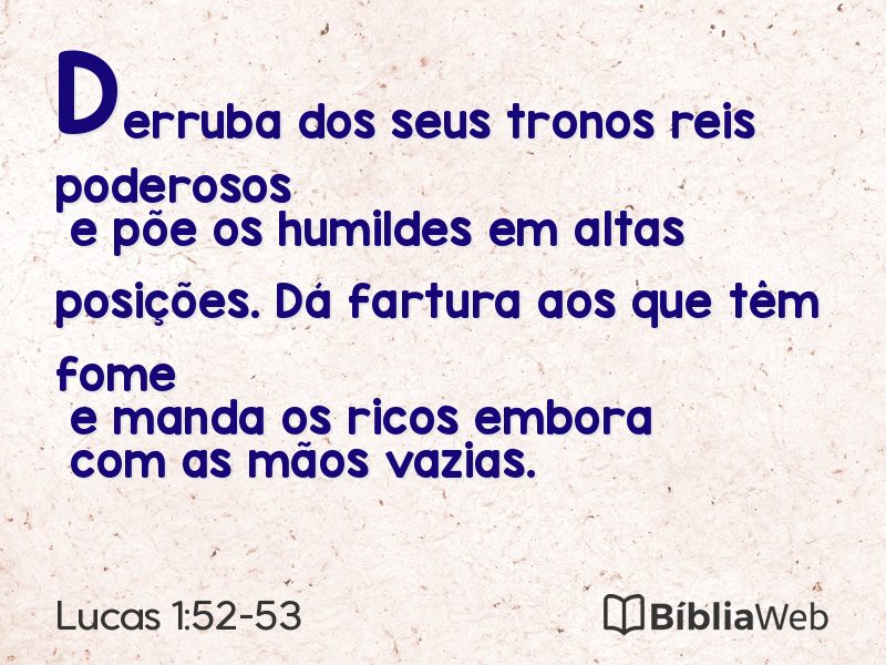 Lucas 1:52-53 em imagem para compartilhar