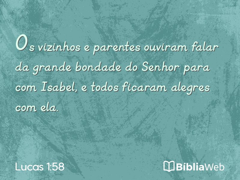 Lucas 1:58 em imagem para compartilhar