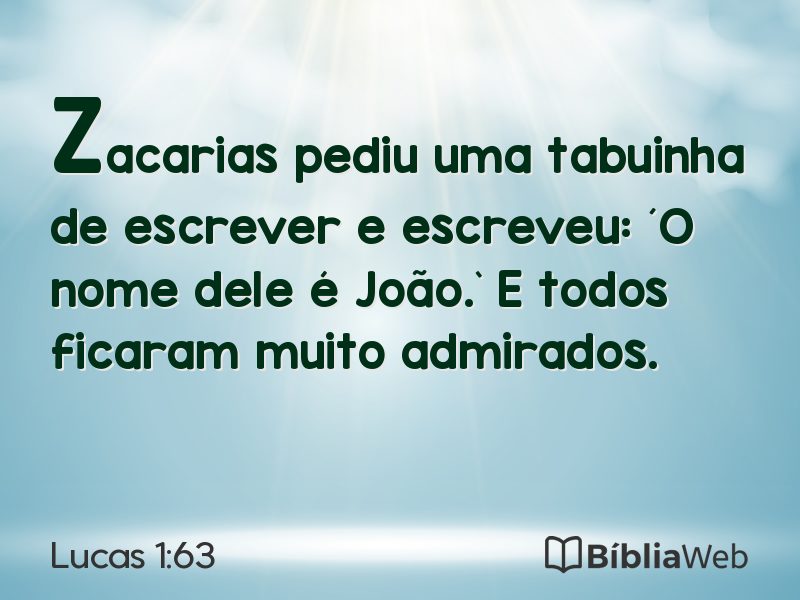 Lucas 1:63 em imagem para compartilhar