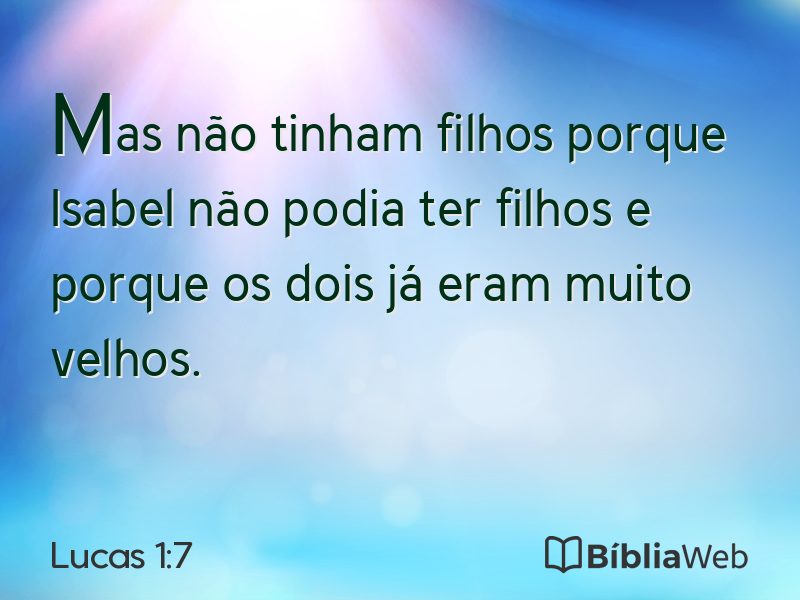 Lucas 1:7 em imagem para compartilhar