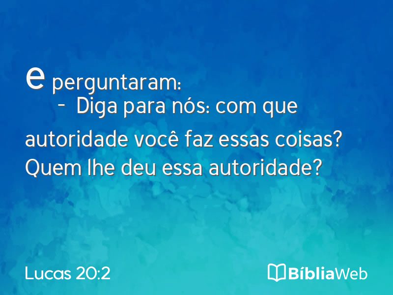 Lucas 20:2 em imagem para compartilhar