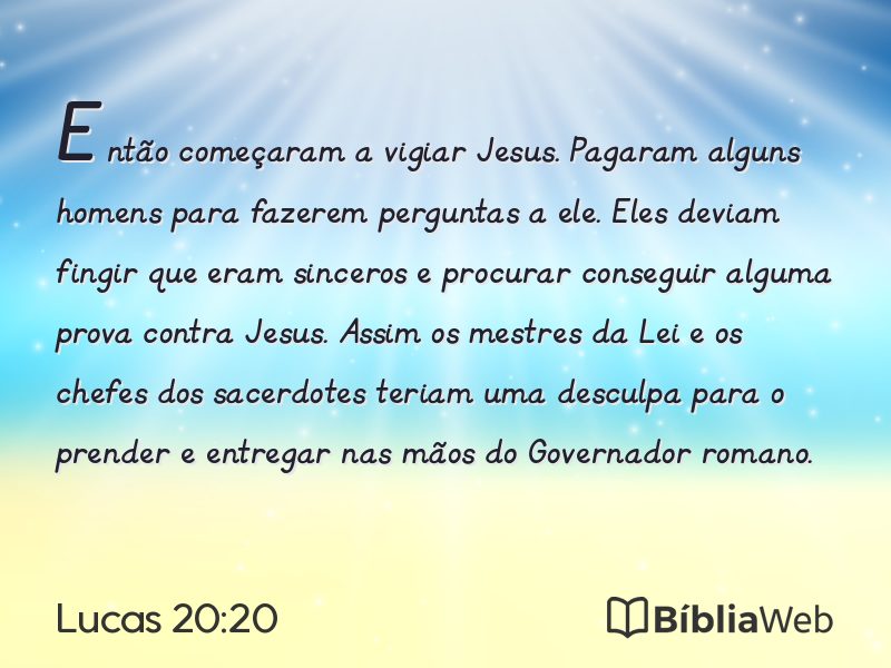 Lucas 20:20 em imagem para compartilhar