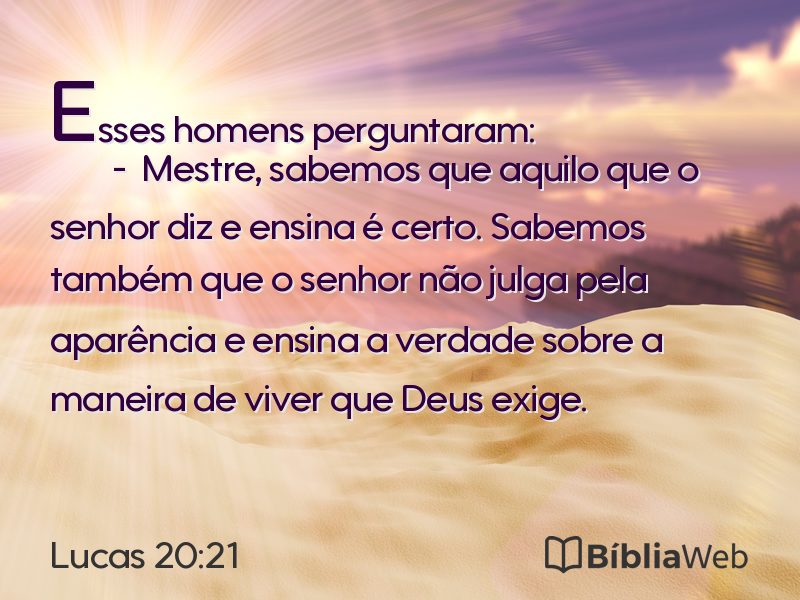 Lucas 20:21 em imagem para compartilhar