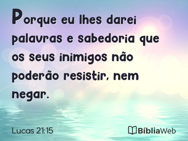 Lucas 21:15 em imagem para compartilhar