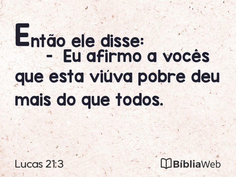 Lucas 21:3 em imagem para compartilhar