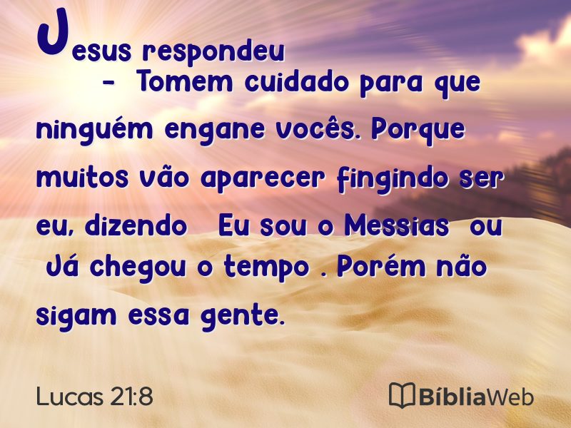 Lucas 21:8 em imagem para compartilhar