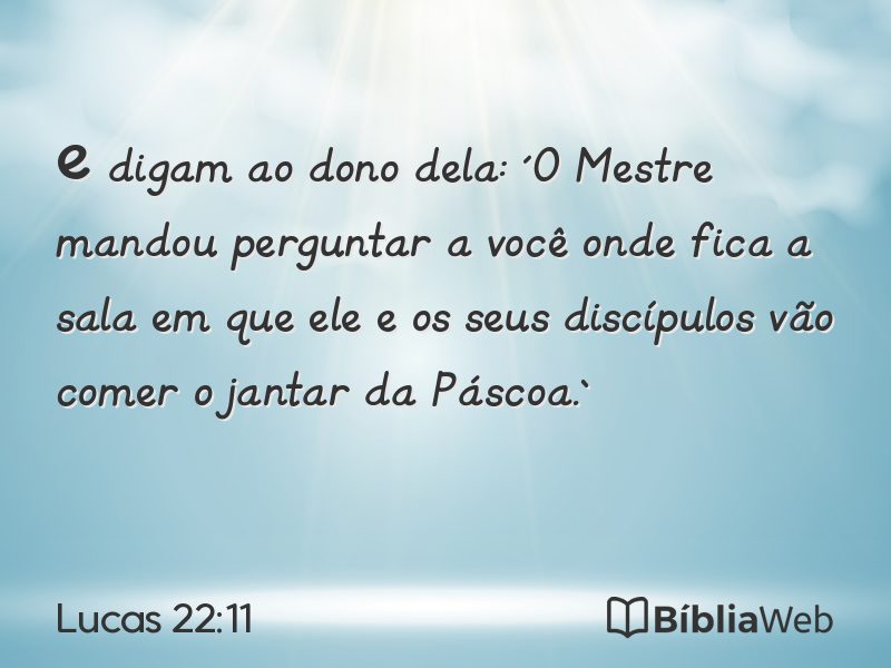 Lucas 22:11 em imagem para compartilhar
