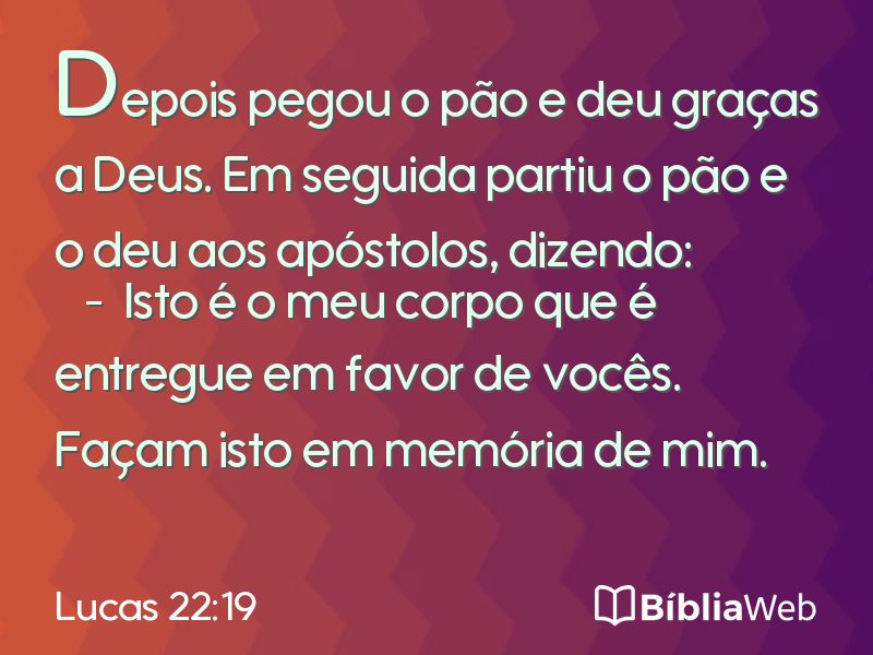 Lucas 22:19 em imagem para compartilhar
