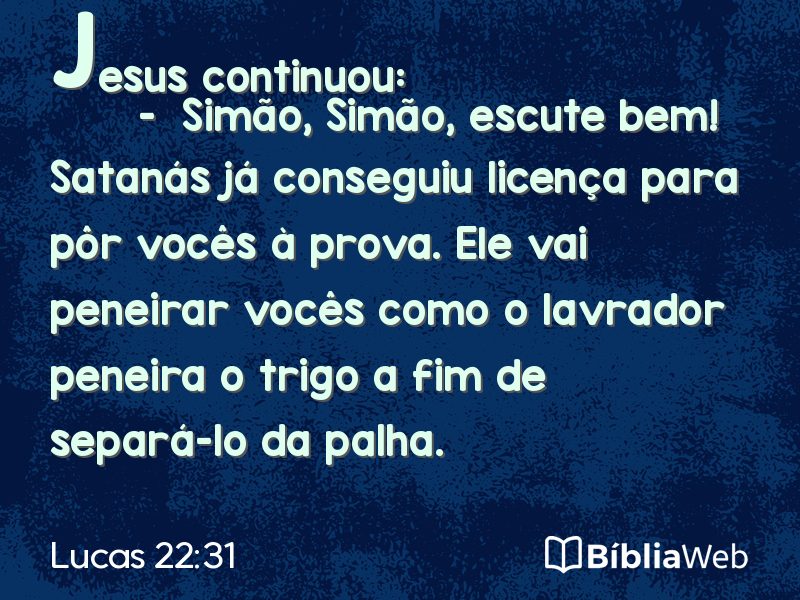 Lucas 22:31 em imagem para compartilhar