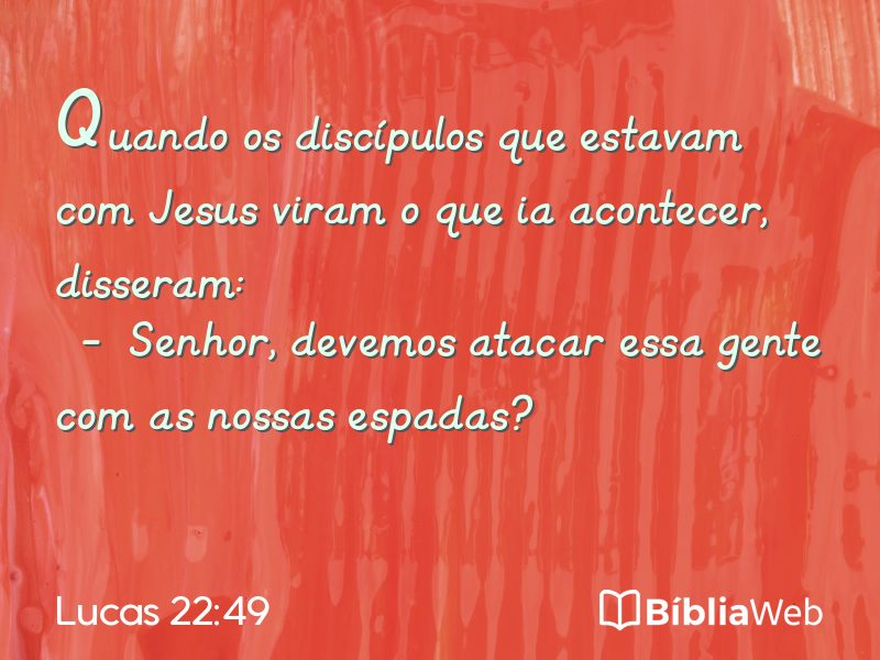 Lucas 22:49 em imagem para compartilhar