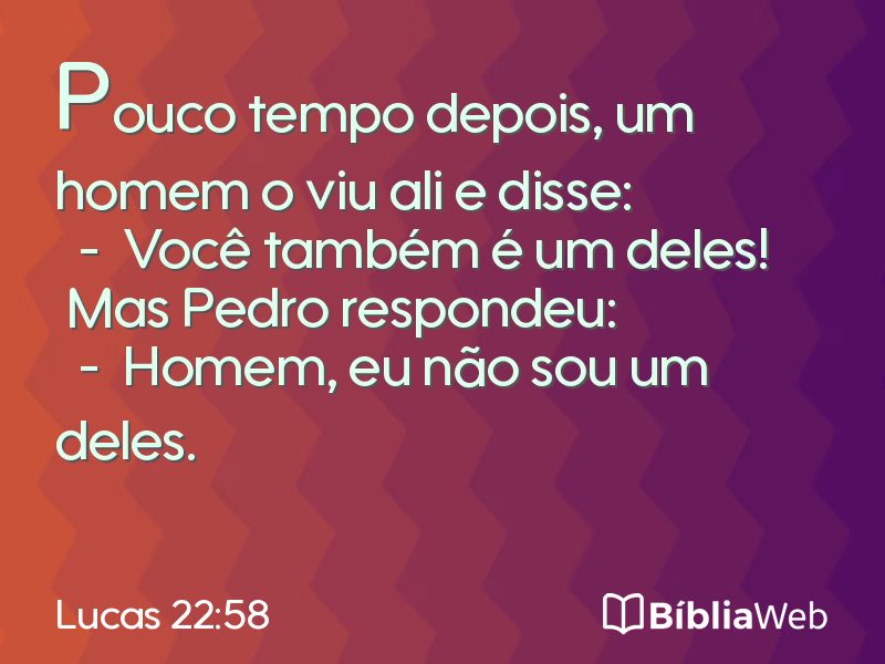 Lucas 22:58 em imagem para compartilhar