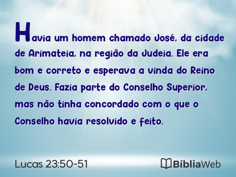 Lucas 23:50-51 em imagem para compartilhar