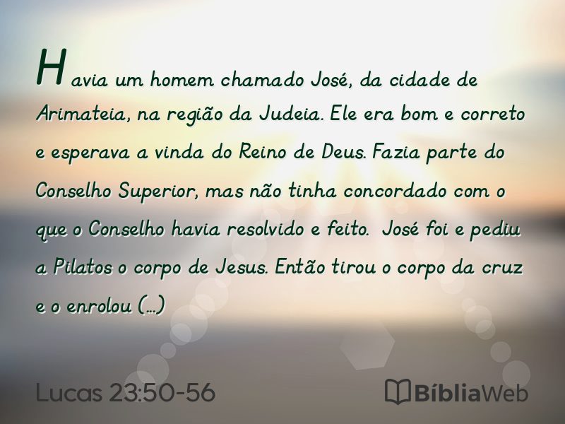 Lucas 23:50-56 em imagem para compartilhar